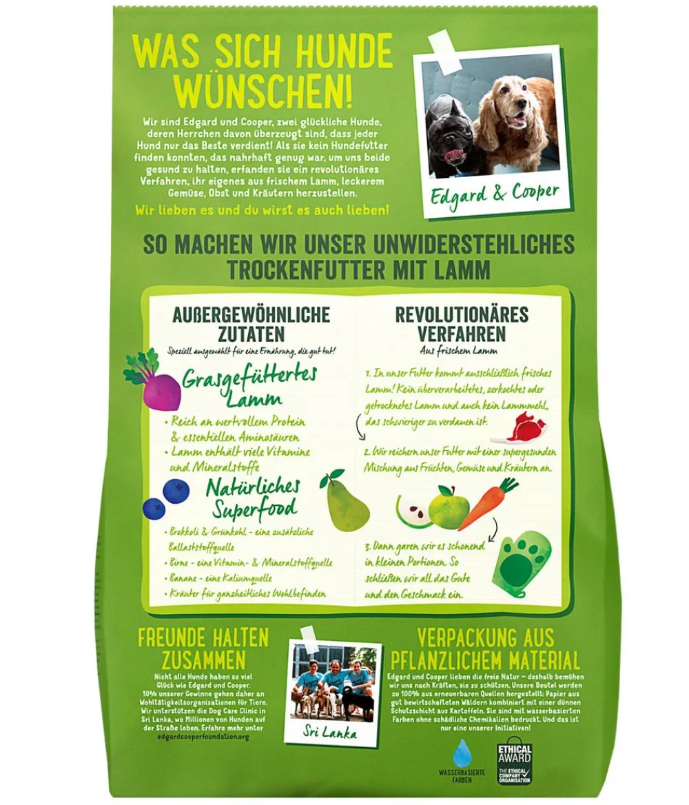 Edgard & Cooper® Trockenfutter Hund > Edgard & Cooper Trockenfutter für Hunde, Unwiderstehliches Grasgefüttertes Lamm Adult