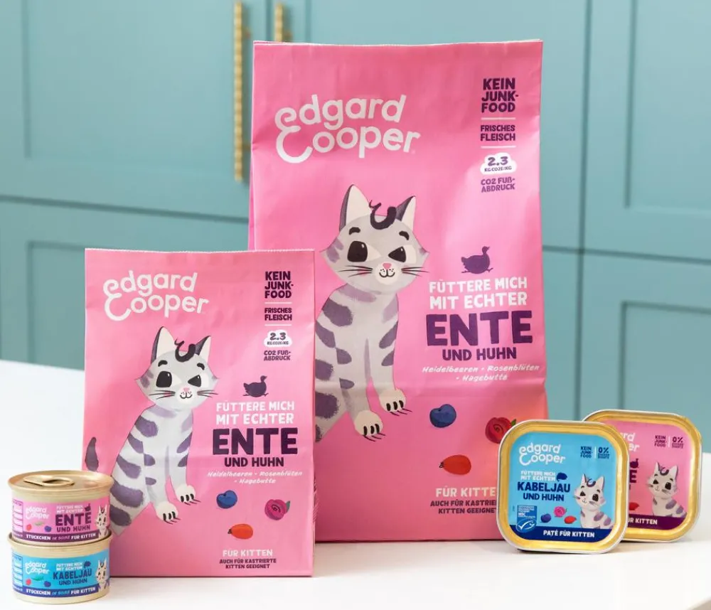 Edgard & Cooper® Trockenfutter Katze - Edgard & Cooper Trockenfutter für Katzen Frische Freilaufente & Freilandhuhn, Kitten, 2 kg
