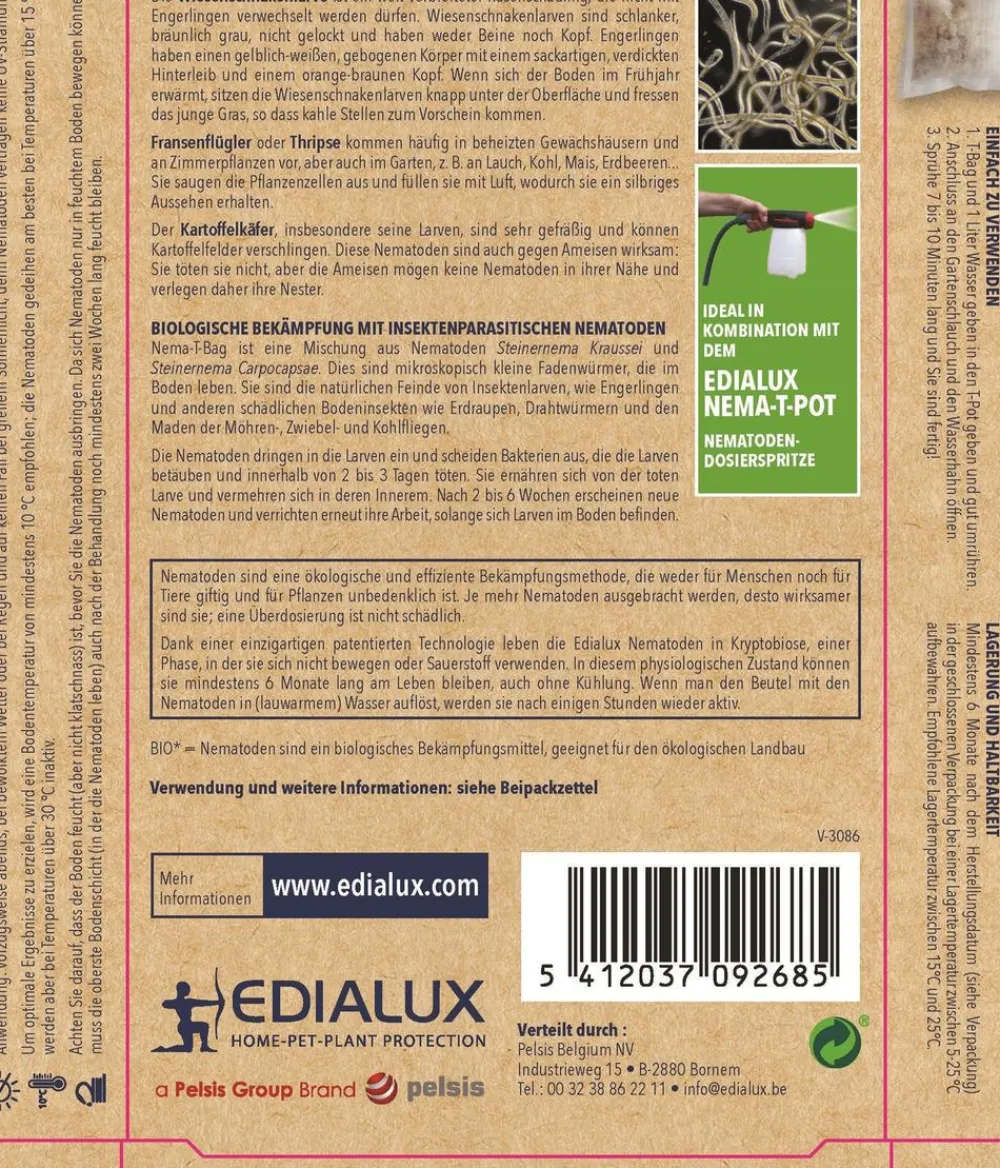 Edialux Schädlingsbekämpfungsmittel - Nema-T-Bag Felti gegen Wiesenschnakenlarven, 1 Stk.