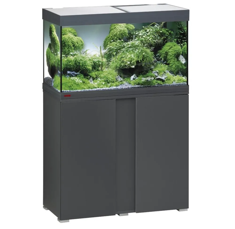 EHEIM Aquarium Komplettsets - Aquarium Kombination VivalineLED 126, ca. B81/H119/T36 cm Dunkelgrau