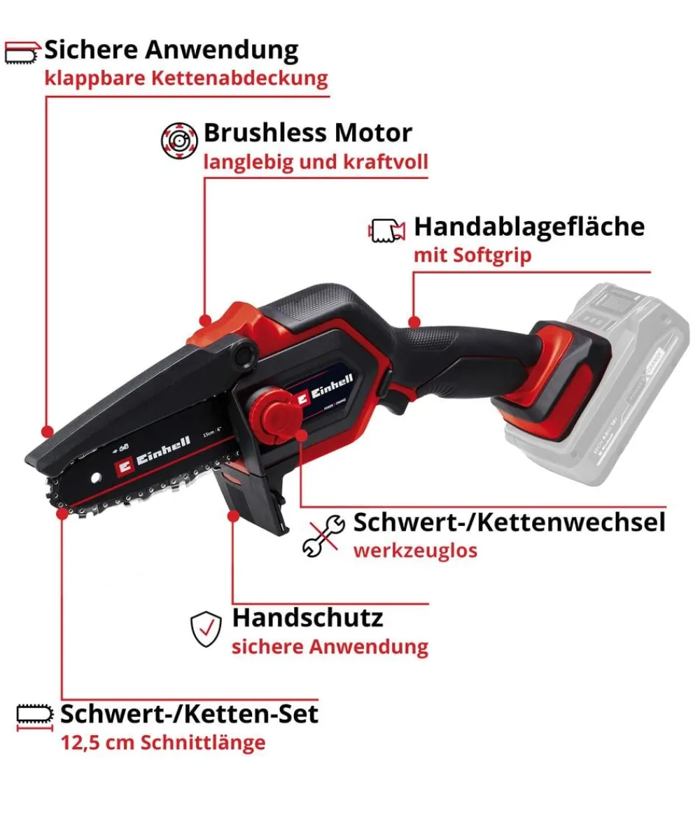 Einhell Akku-Astkettensäge GE-PS 18/15 Li BL-Solo Clearance