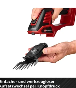 Einhell Gartengeräte - Akku-Gras- und Strauchschere GE-CG 18/100 Li- 3 in 1-Solo