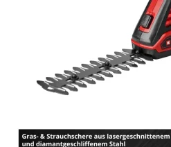 Einhell Gartengeräte - Akku-Gras- und Strauchschere GE-CG 18/100 Li- 3 in 1-Solo