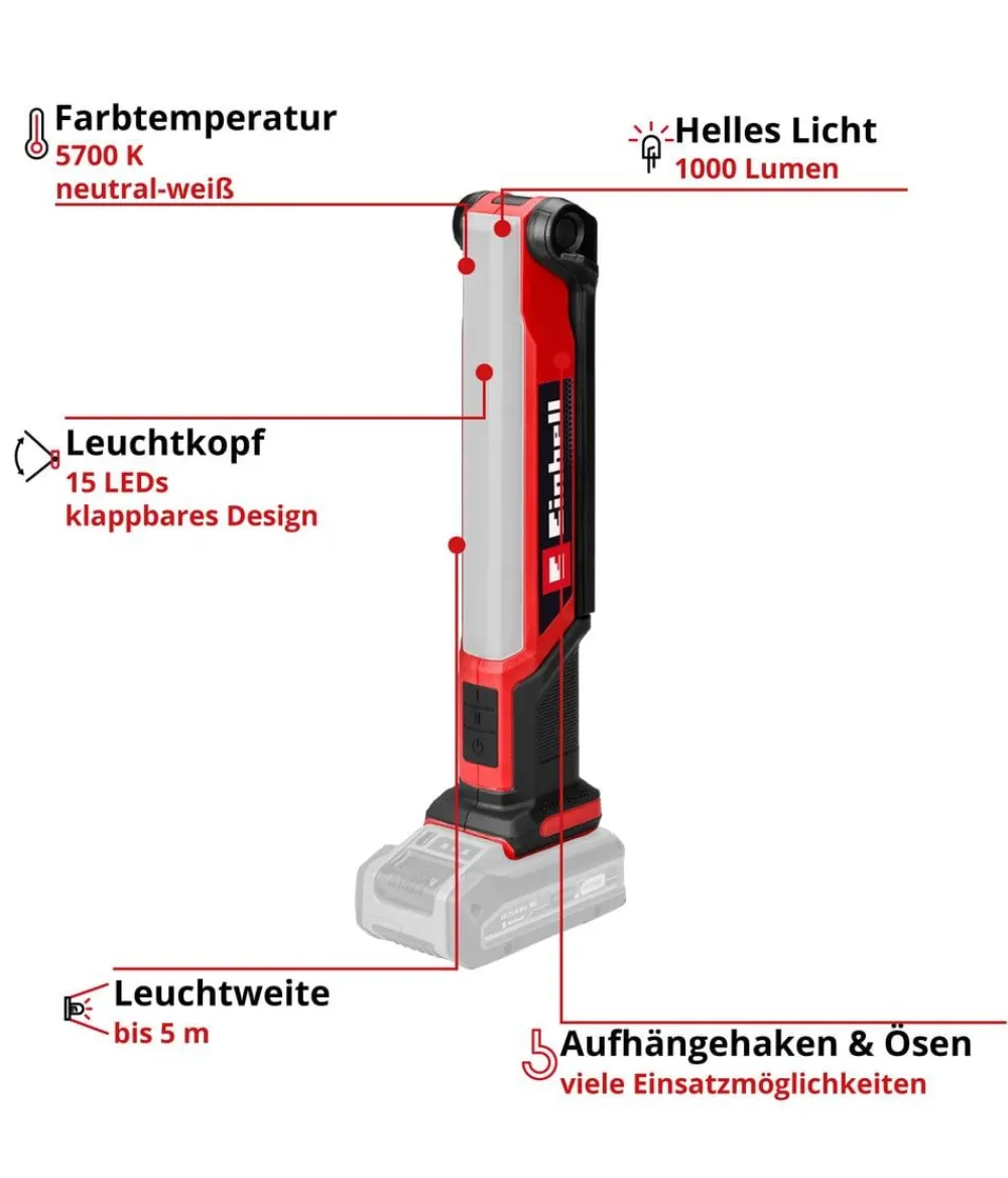 Einhell Gartengeräte - Akku-Lampe TE-CL 18/1000 S Li-Solo