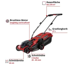 Einhell Gartengeräte > Akku-Rasenmäher GE-CM 18/32 C Li BL, inkl. 4,0 Ah Akku & Schnellladegerät