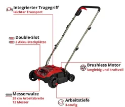 Einhell Gartengeräte - Akku-Vertikutierer-Lüfter GC-SC 18/28 DS Li-Solo