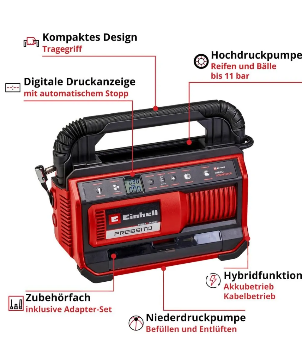 Einhell Hybrid-Kompressor PRESSITO 18/25 Hot