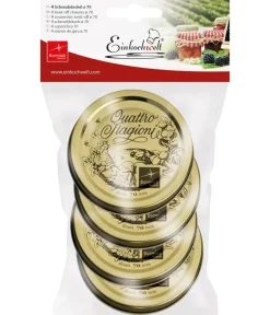 Einkochwelt Quattro Stagioni Schraubdeckel für Einkochgläser, 4er-Set Gold Online