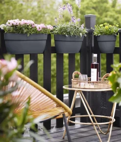 Elho Pflanzkübel & Blumenkästen|Blumenampeln & -Schalen > Kunststoff-Balkonhängetopf Vibia Campana Easy, länglich