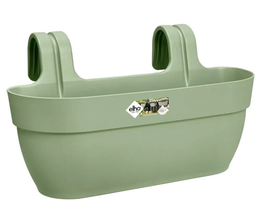 Elho Pflanzkübel & Blumenkästen|Blumenampeln & -Schalen - Kunststoff-Balkonhängetopf Vibia Campana Easy, länglich Hellgrün