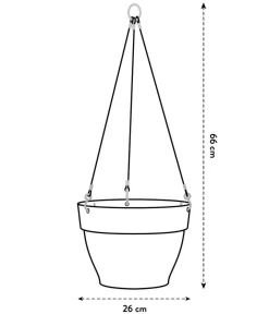 Elho Kunststoff-Hängeampel Vibia Campana, rund, ca. Ø26/H26 cm Hellgrau Online