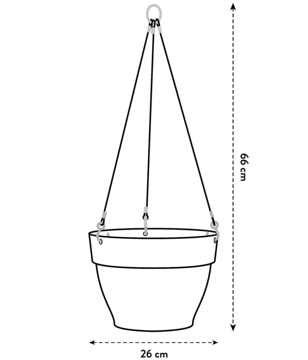 Elho Kunststoff-Hängeampel Vibia Campana, rund, ca. Ø26/H26 cm Hellgrau Online