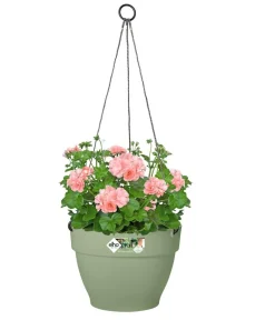 Elho Blumenampeln & -Schalen - Kunststoff-Hängeampel Vibia Campana, rund, ca. Ø26/H26 cm Hellgrün