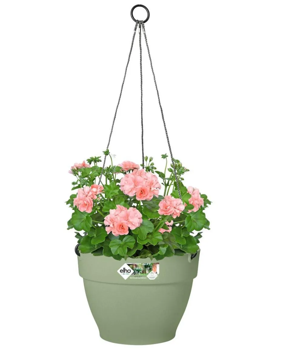 Elho Blumenampeln & -Schalen - Kunststoff-Hängeampel Vibia Campana, rund, ca. Ø26/H26 cm Hellgrün