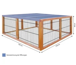 Elmato® Freilaufgehege > Freilaufgehege Deluxe, ca. B120/H48/T120 cm