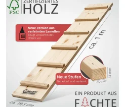 Elmato® Mehr Katzenzubehör - Katzentreppe, 100 cm Natur