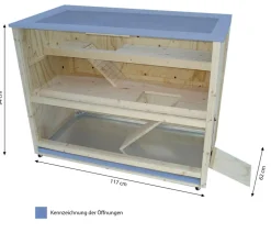 Elmato® Nager-Zimmervoliere Luxus auf Rollen, ca. B117/H94/T62 cm Beige Best