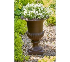 Esschert Design Französische Pflanzvase aus Gusseisen, Dunkelbraun Discount
