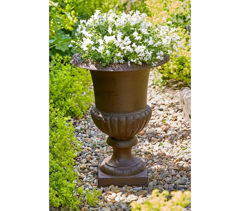 Esschert Design Französische Pflanzvase aus Gusseisen, Dunkelbraun Discount