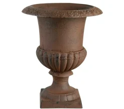 Esschert Design Französische Pflanzvase aus Gusseisen, Dunkelbraun Discount
