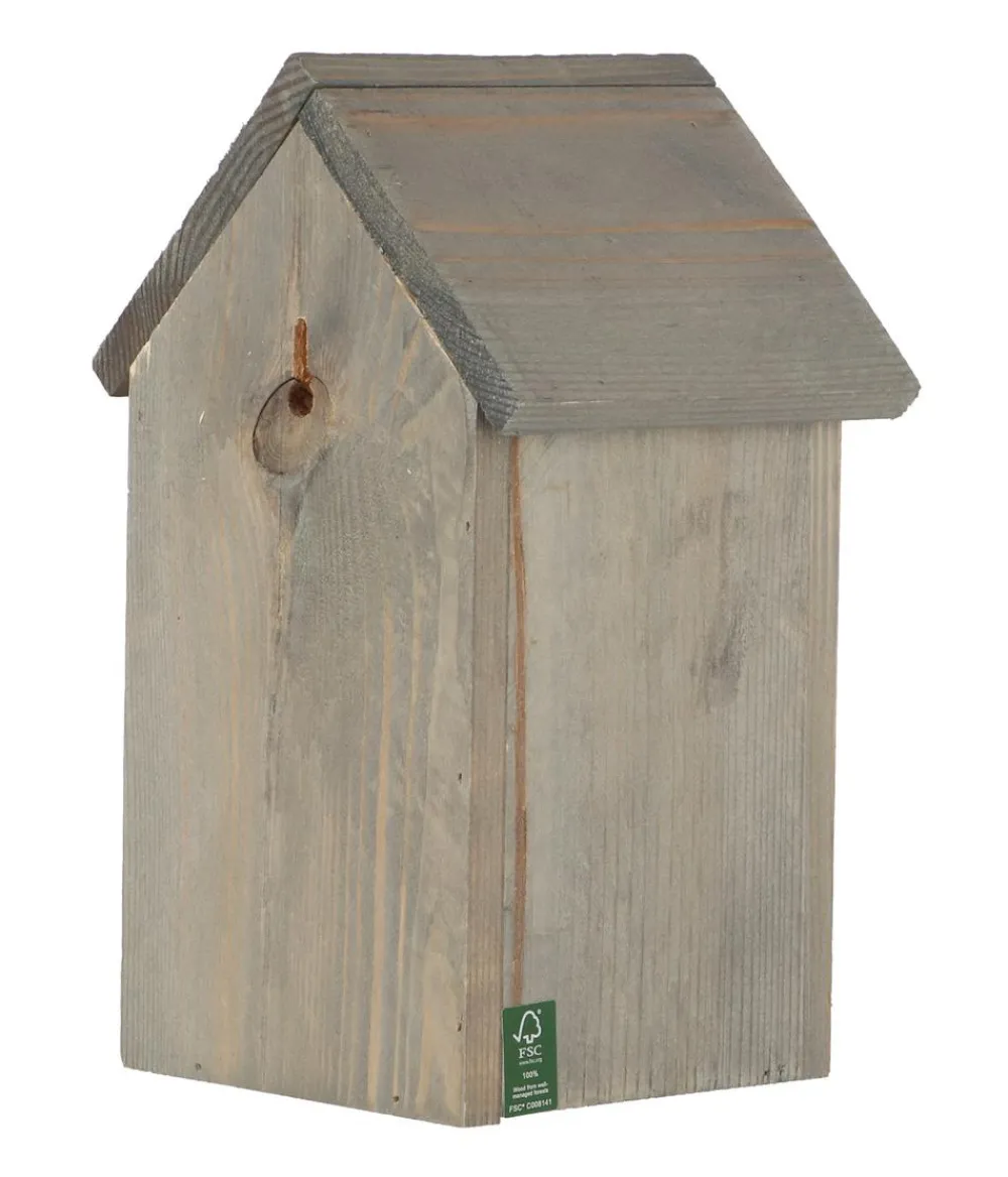 Esschert Design Nistkästen - Nistkasten Kohlmeise Pinie, ca. B15/H25/T13,7 cm Grau