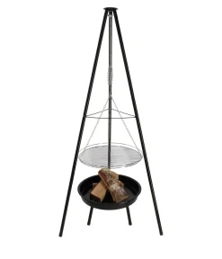 Esschert Design Feuerschalen|Holzkohlegrills - Esschert Grill-Feuerschale inkl. Dreibein, ca. B67,5/H157/T77 cm Schwarz