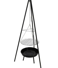 Esschert Design Feuerschalen|Holzkohlegrills - Esschert Grill-Feuerschale inkl. Dreibein, ca. B67,5/H157/T77 cm Schwarz