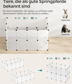 Feandrea Mehr Hundezubehör|Freilaufgehege - Freigehege aus Kunststoff, ca. B143/H46/T73 cm