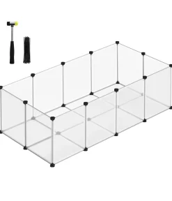 Feandrea Mehr Hundezubehör|Freilaufgehege - Freigehege aus Kunststoff, ca. B143/H46/T73 cm
