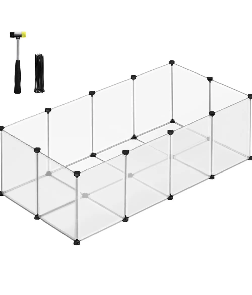 Feandrea Mehr Hundezubehör|Freilaufgehege - Freigehege aus Kunststoff, ca. B143/H46/T73 cm