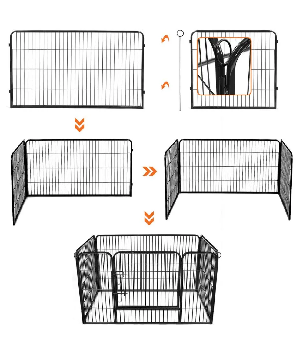 Feandrea Mehr Hundezubehör|Freilaufgehege > Freilaufgitter für Hunde, ca. B122/H70/T80 cm