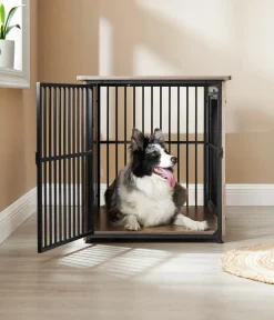 Feandrea Mehr Hundeschlafplätze > Hundekäfig, greige, ca. B98/H69/T65 cm