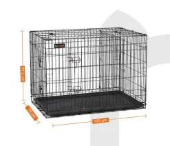 Feandrea Mehr Hundeschlafplätze - Hundekäfig mit Trennwand, ca. B107/H77,5/T70 cm Schwarz