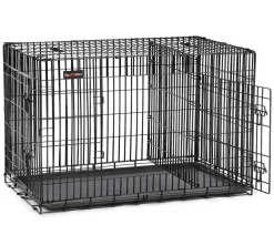 Feandrea Mehr Hundeschlafplätze - Hundekäfig mit Trennwand, ca. B107/H77,5/T70 cm Schwarz