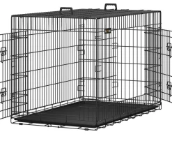 Feandrea Mehr Hundeschlafplätze - Hundekäfig XXL mit 2 Türen Schwarz