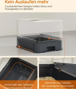Feandrea Katzenklo > Katzenklo mit Deckel, ca. B42,5/H37,8/T54,3 cm