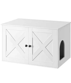 Feandrea Katzenklo - Katzenklo-Schrank mit Türen, ca. B80/H49,2/T53 cm Weiß