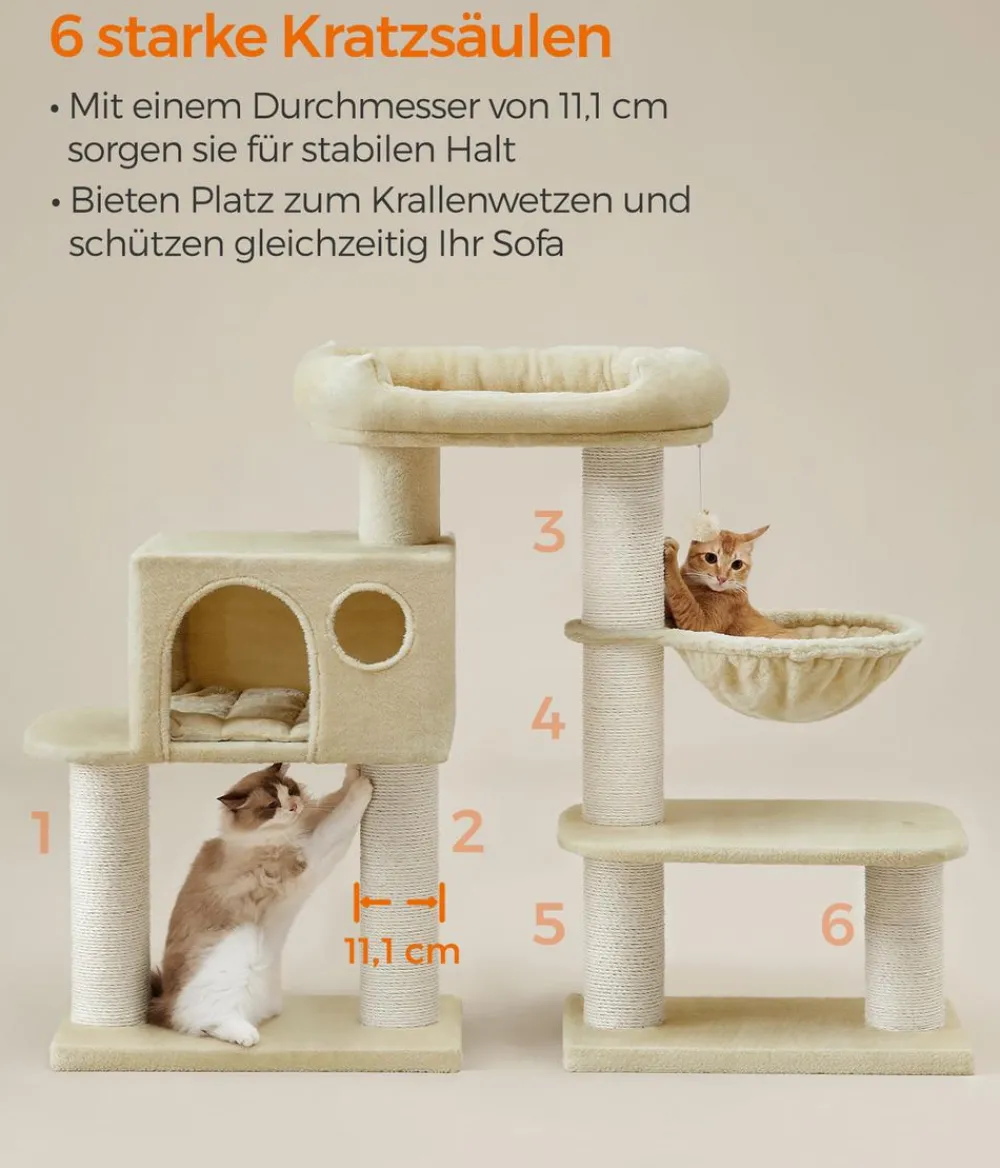 Feandrea Kratzbäume & Kratzmöbel > Kratzbaum, ca. B70/H107/T60 cm
