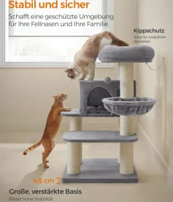 Feandrea Kratzbaum, ca. B70/H107/T60 cm Hellgrau Best