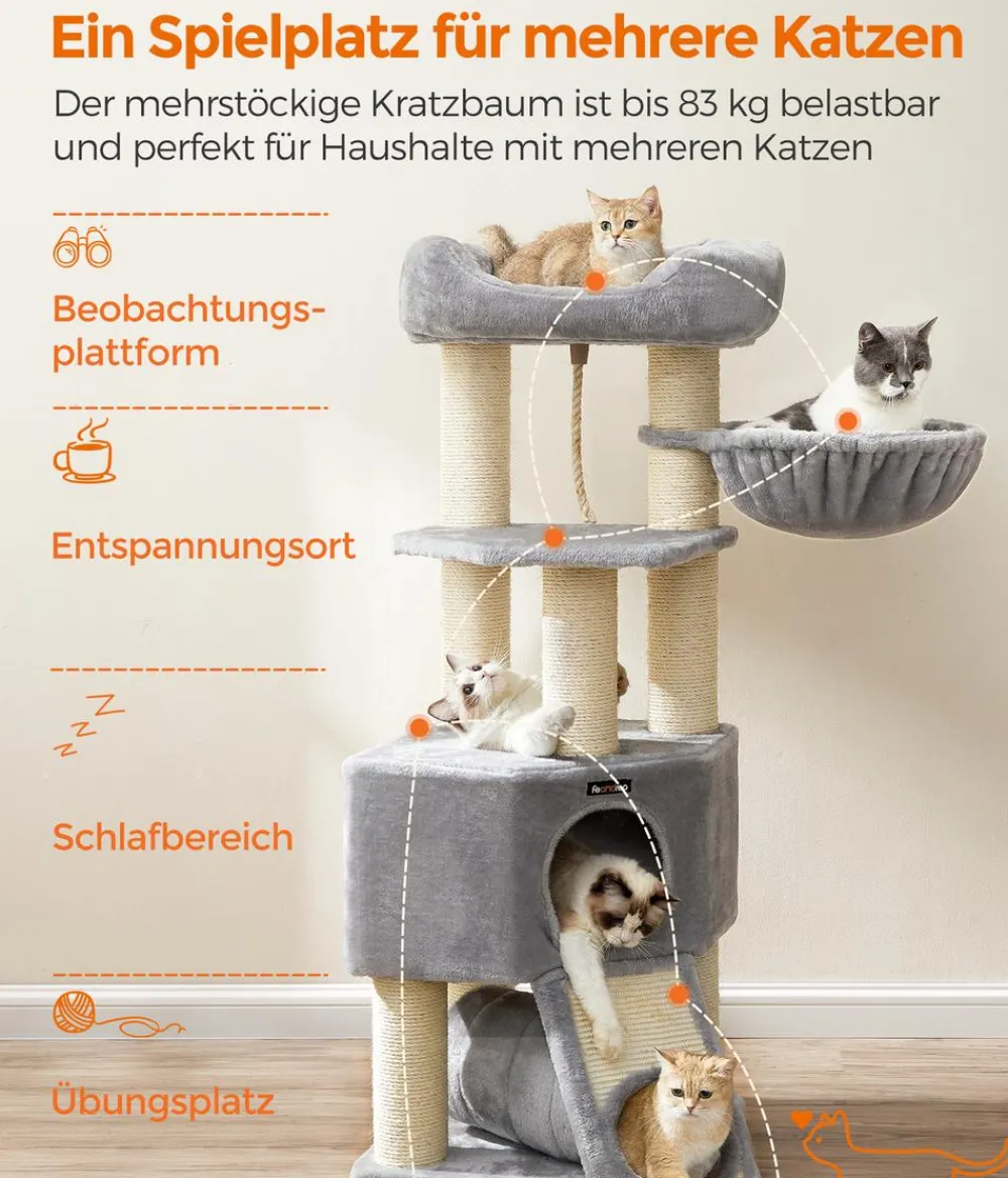 Feandrea Kratzbäume & Kratzmöbel - Kratzbaum, ca. B50/H141/T50 cm