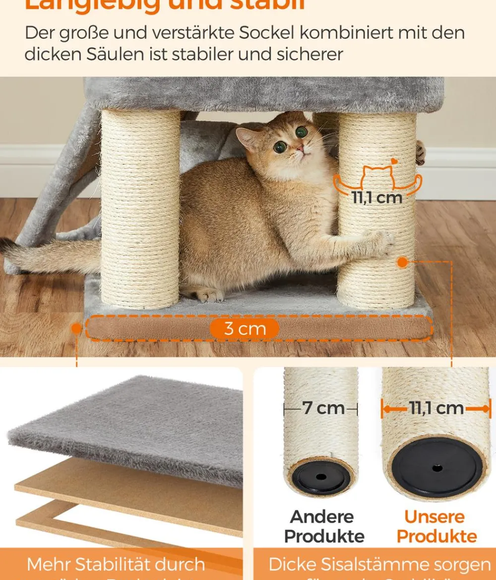Feandrea Kratzbäume & Kratzmöbel - Kratzbaum, ca. B50/H141/T50 cm