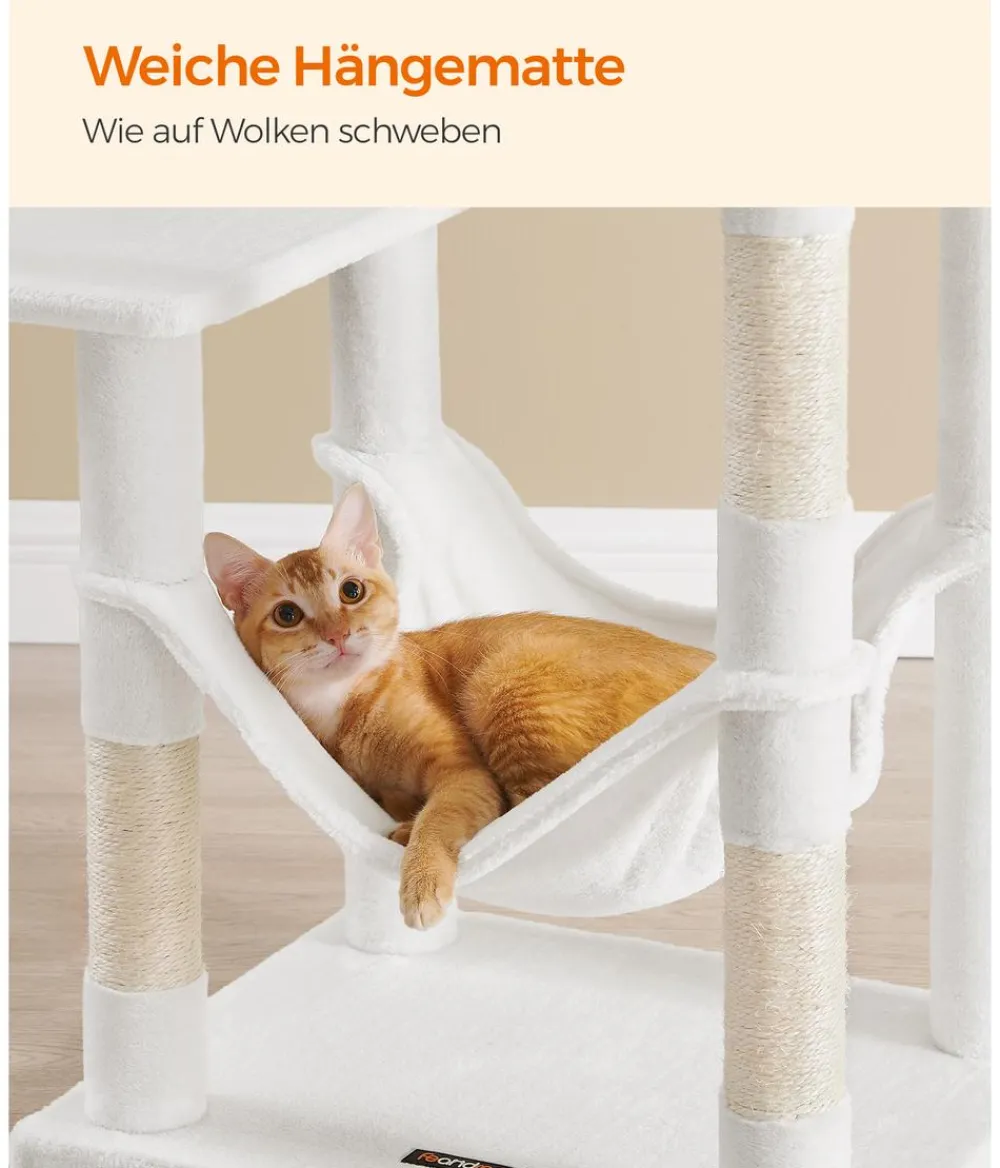 Feandrea Kratzbäume & Kratzmöbel > Kratzbaum, weiß, ca. B55/H143/T45 cm