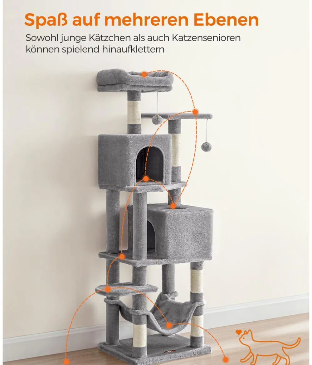 Feandrea Kratzbäume & Kratzmöbel > Kratzbaum, , ca. B49/H155/T40 cm