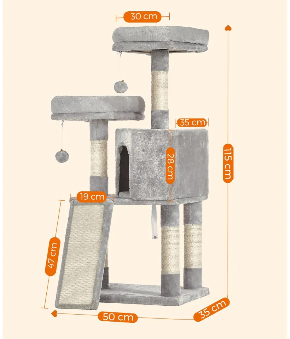 Feandrea Kratzbaum, , ca. B50/H115/T35 cm Hellgrau