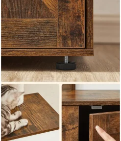 Feandrea Kratzbaum mit Katzenklo-Schrank, ca. B87,6/H151/T61,2 cm New
