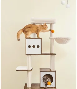 Feandrea Kratzbäume & Kratzmöbel|Katzenklo - Kratzbaum mit Katzenklo-Schrank, /, ca. B104/H185/T61 cm
