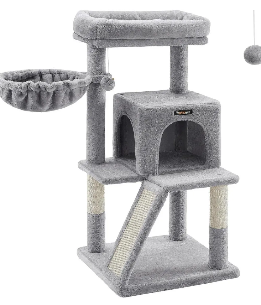 Feandrea Kratzbaum mit Kratzrampe, ca. B45/H96/T48 cm Grau Online