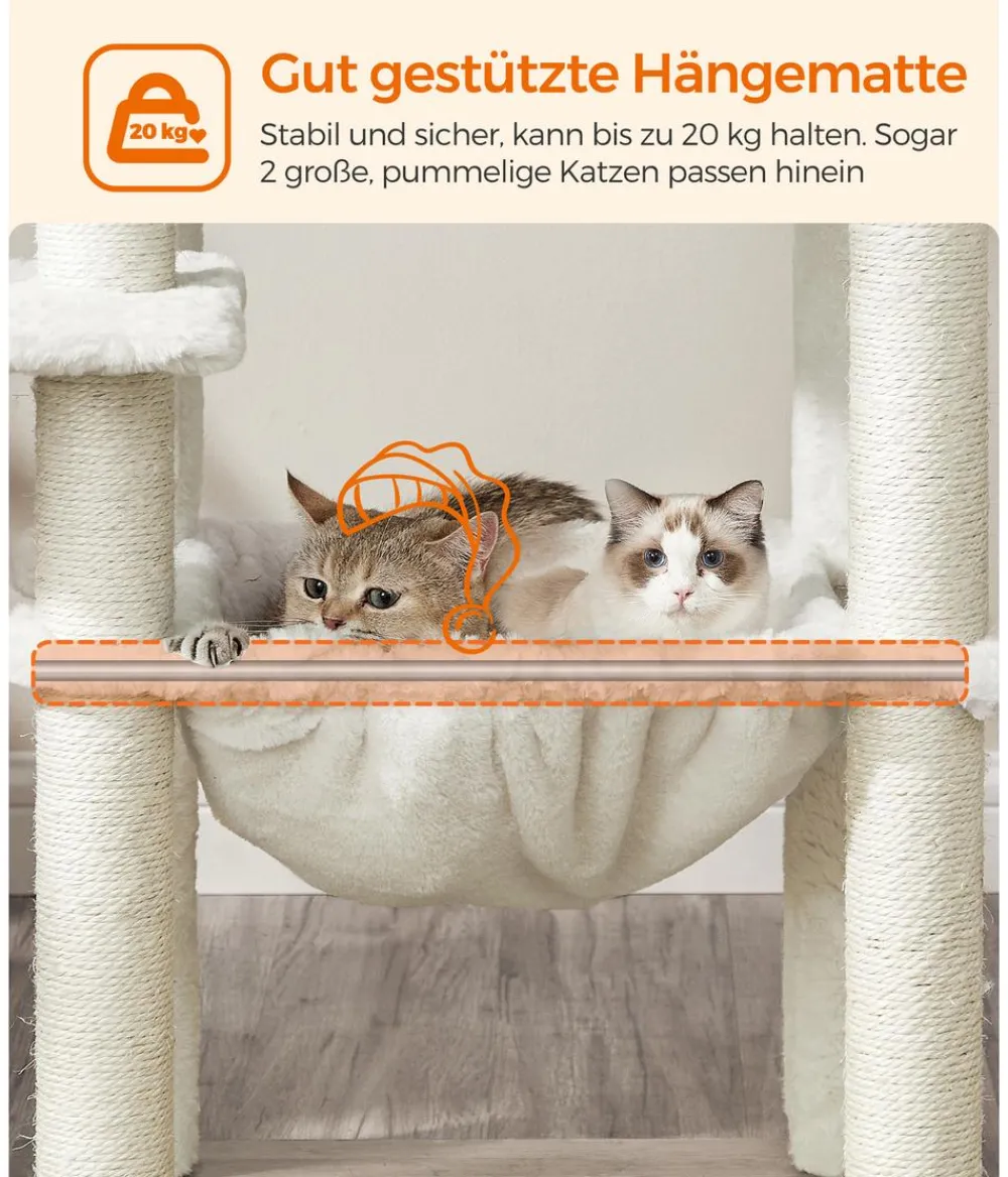Feandrea Kratzbäume & Kratzmöbel > Kratzbaum mit Plattform, ca. B72/H138/T64 cm