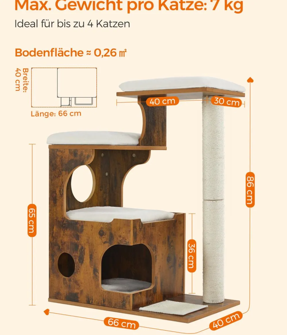 Feandrea Kratzbäume & Kratzmöbel > Kratzbaum, vintage, ca. B66/H88/T42 cm