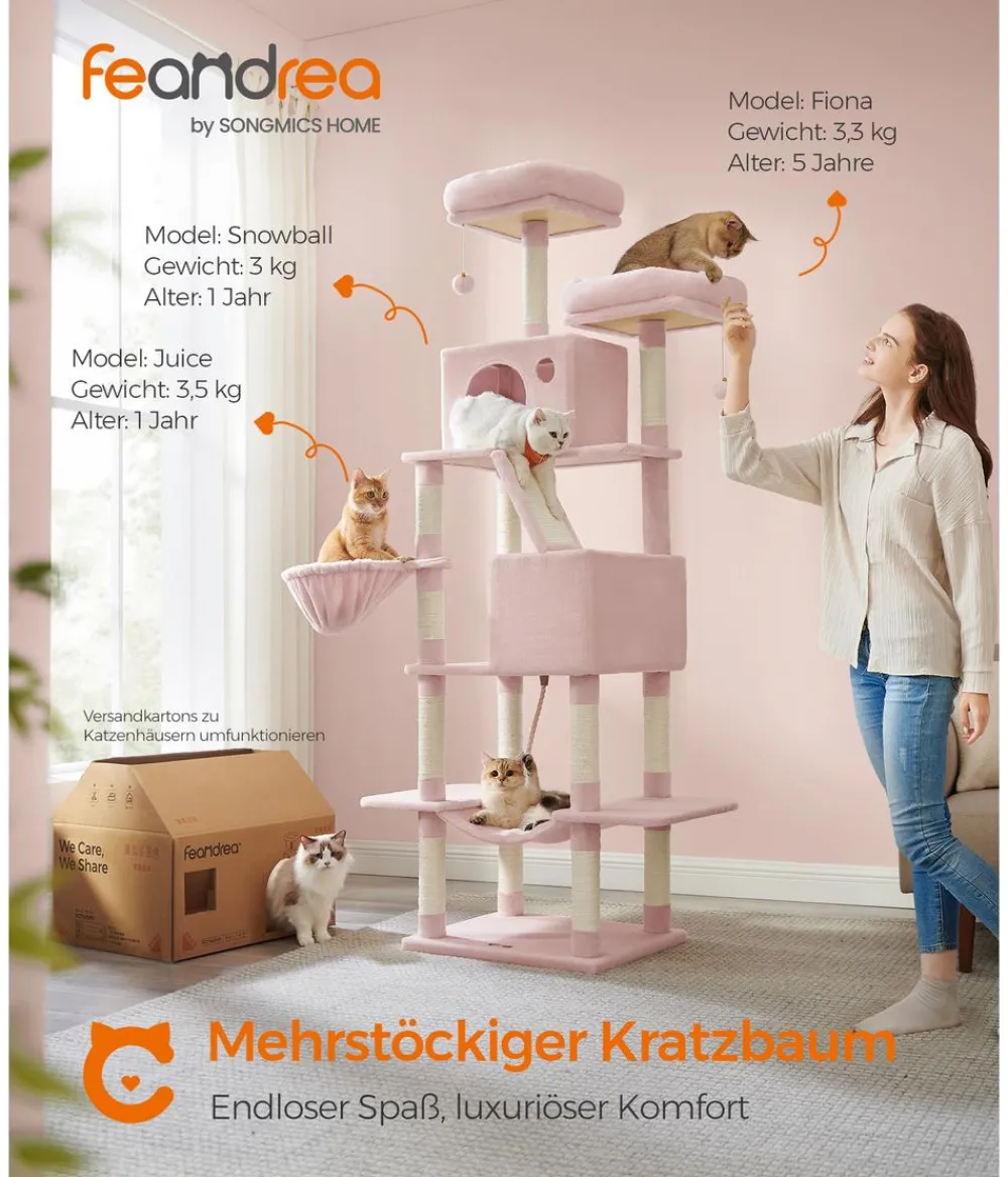 Feandrea Kratzbäume & Kratzmöbel > Kratzbaum XXL, ca. B60/H206/T50 cm